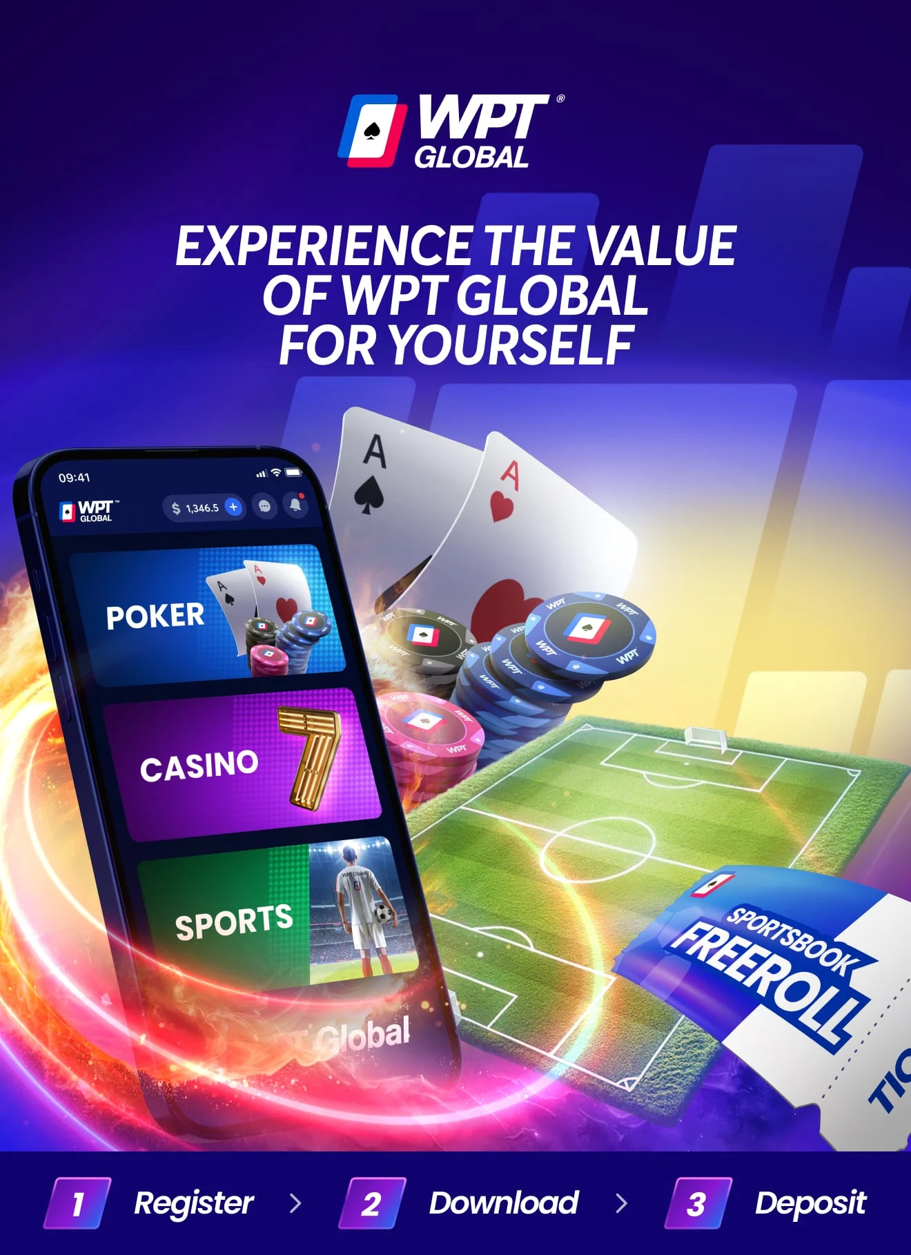 WPT Global Step 2 设置账号